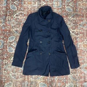 The Row navy blue classic minimalist double breasted business jacket/blazer 6